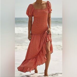 LSPACE REVOLVE SIMONE FLORAL OFF SHOULDER MAXI DRESS SIZE SMALL PINK SOLD OUT